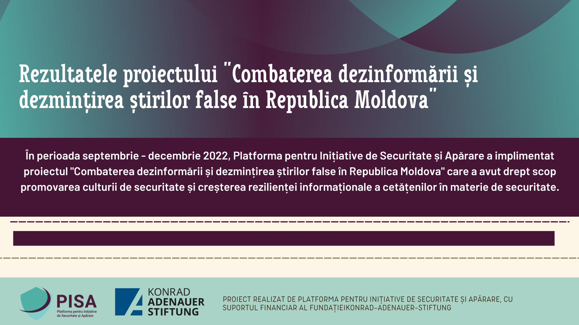 <strong>Rezultatele proiectului „Combaterea dezinformării și dezmințirea știrilor false în Republica Moldova”</strong>