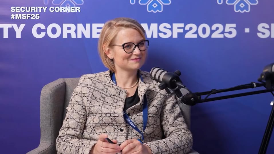 Brigitta Triebel, șefa biroului Konrad-Adenauer-Stiftung din Moldova, invitată în cadrul Security Corner, parte a Moldova Security Forum 2025